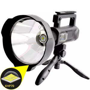 10W Super Bright Spot Lights Torch 4 Modes Flashlight Work Lamp USB Rechargeable XHP70 LED Searchlight with Tripod