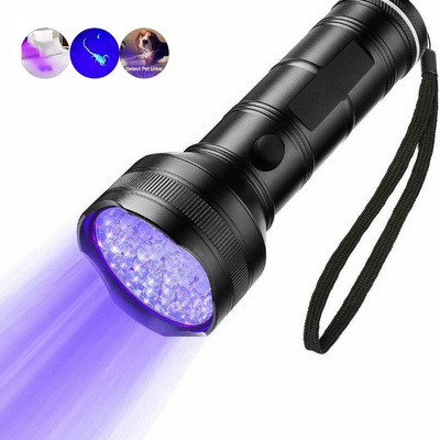 51 LEDs 395nm UV Black Light Torch Dog Cat Pet Urine and Stain Detector UV Flashlight With Tactical Cones