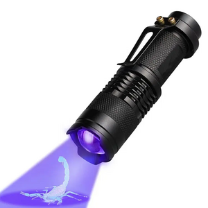 UV LED Flashlight Mini LED Torch 395nm Blacklight Wavelength Violet Light Zoomable Pet Urine Scorpion Feminine Hygiene Detector