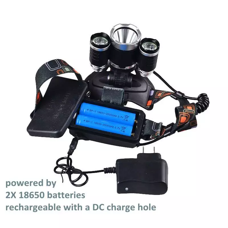 LED Headlamp Waterproof Strong Light Camping/Fishing High Solar Headlamp Powerful Adjustable Head Lamp Rechargeable Battery