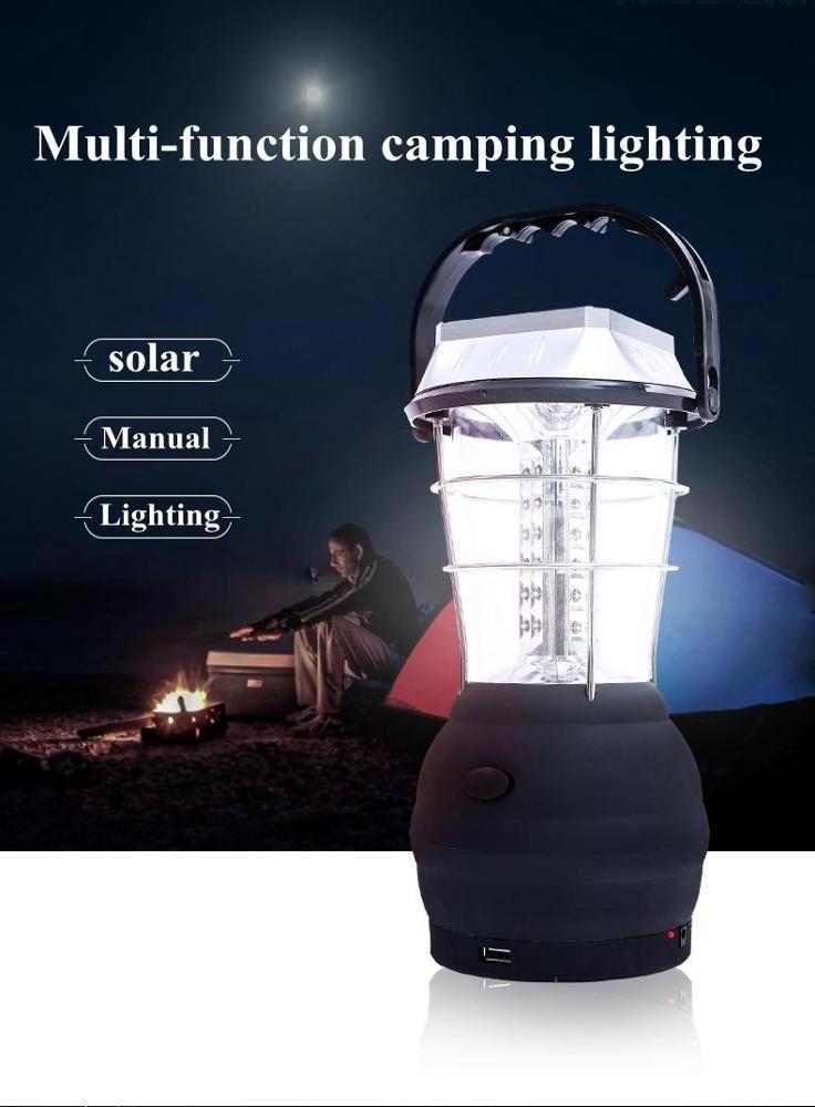 Supply Usb Rechargeable Led Outdoor Hiking Night  Solar Hand Cranking Hanging Dynamo Lantern