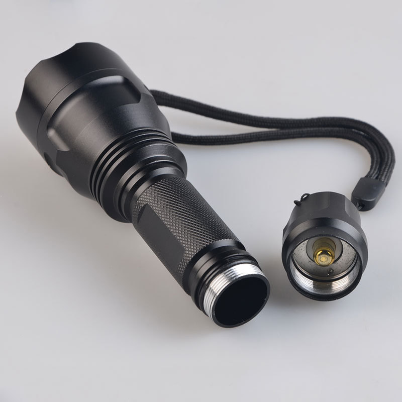 Long Distance High Lumen C8 Red Green White Rechargeable XML-T6 LED Flashlight For Outdoor Hunting