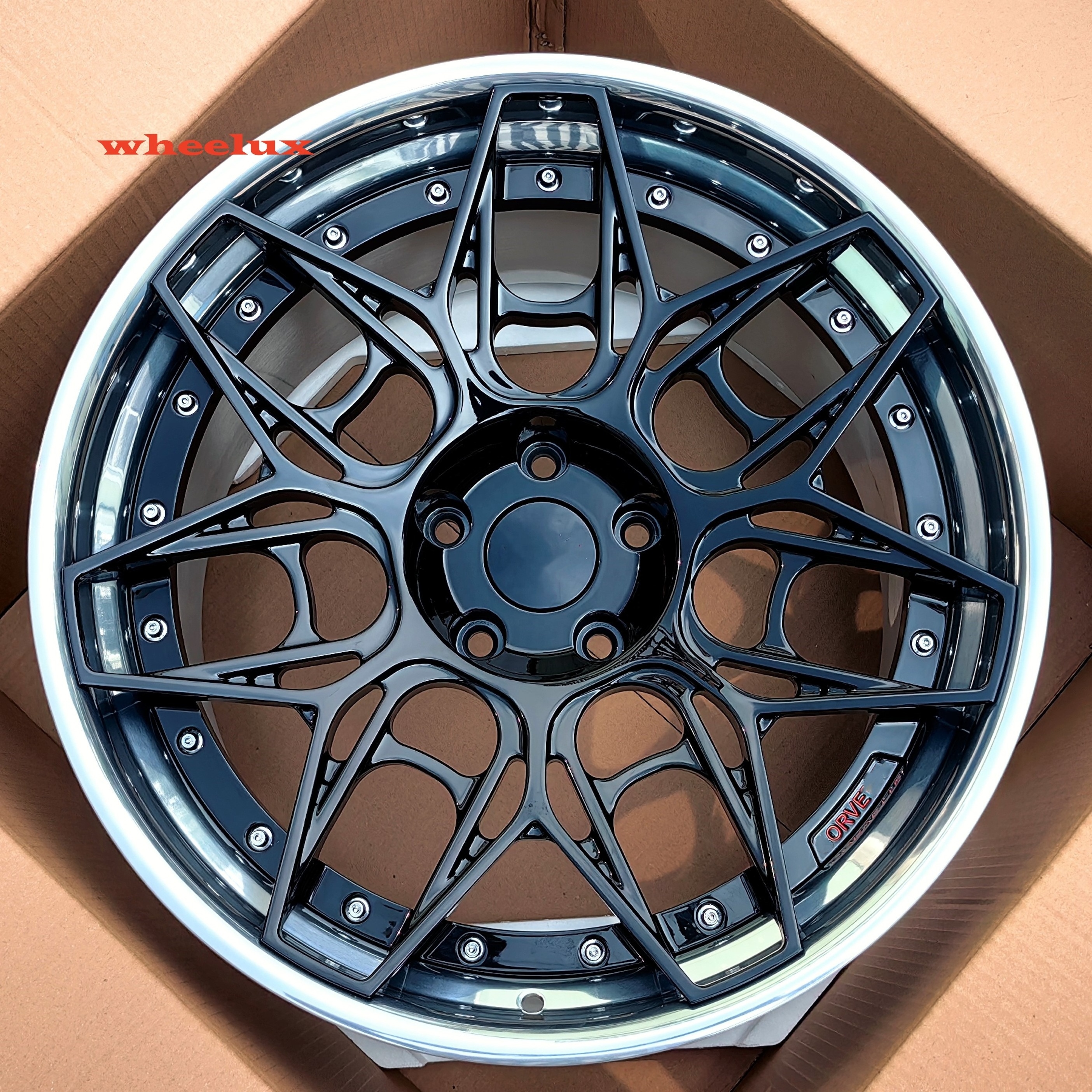 Aluminum  5 Hole 2-piece Structure Passenger Car Alloy Wheel Rim 19inch Concave Wheels For  Corvette C8 C7 ZR1 Z06 C6 C5 rims