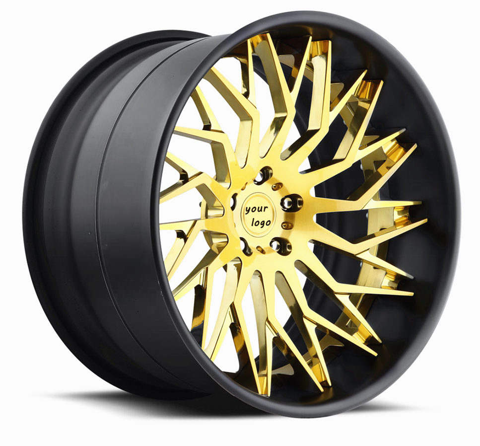 Custom gold wire wheels 18 19 20 21 22 inch forged alloy wheels