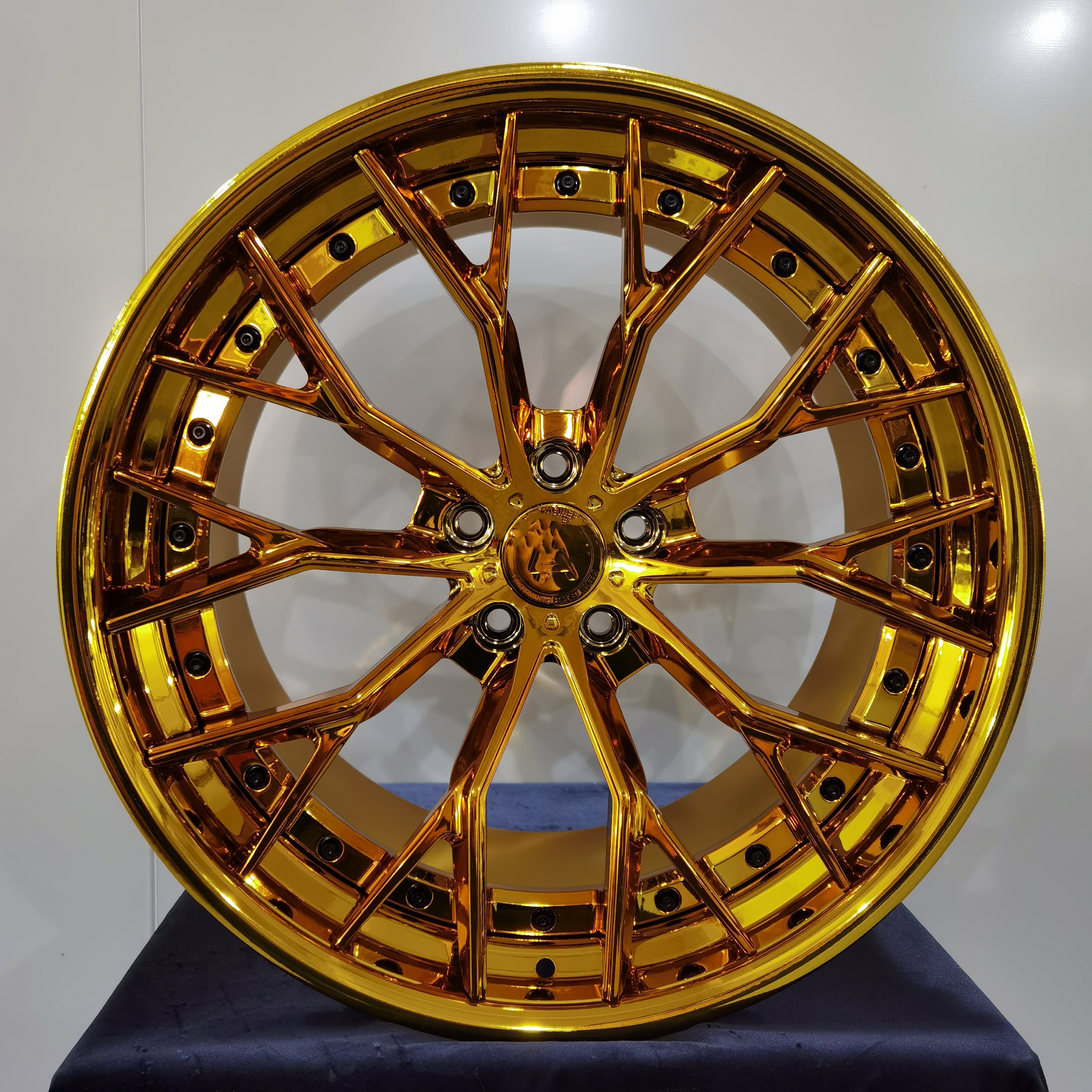 Wheelux Orange 5x114.3 Wheels 18 19 20 Deep Dish 5 spoke Gold Rim Chrome Lip Forged for Maserati Ghibli 2017