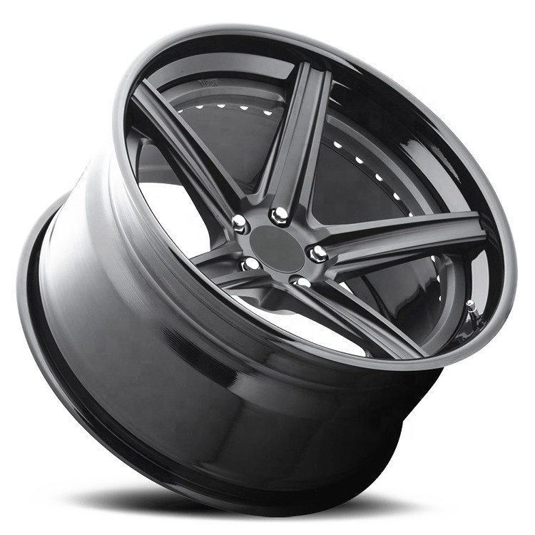 2 piece forged 18 inch 5x100 5x112 5x120 5x114 5x115 deep dish black white car wheels rims