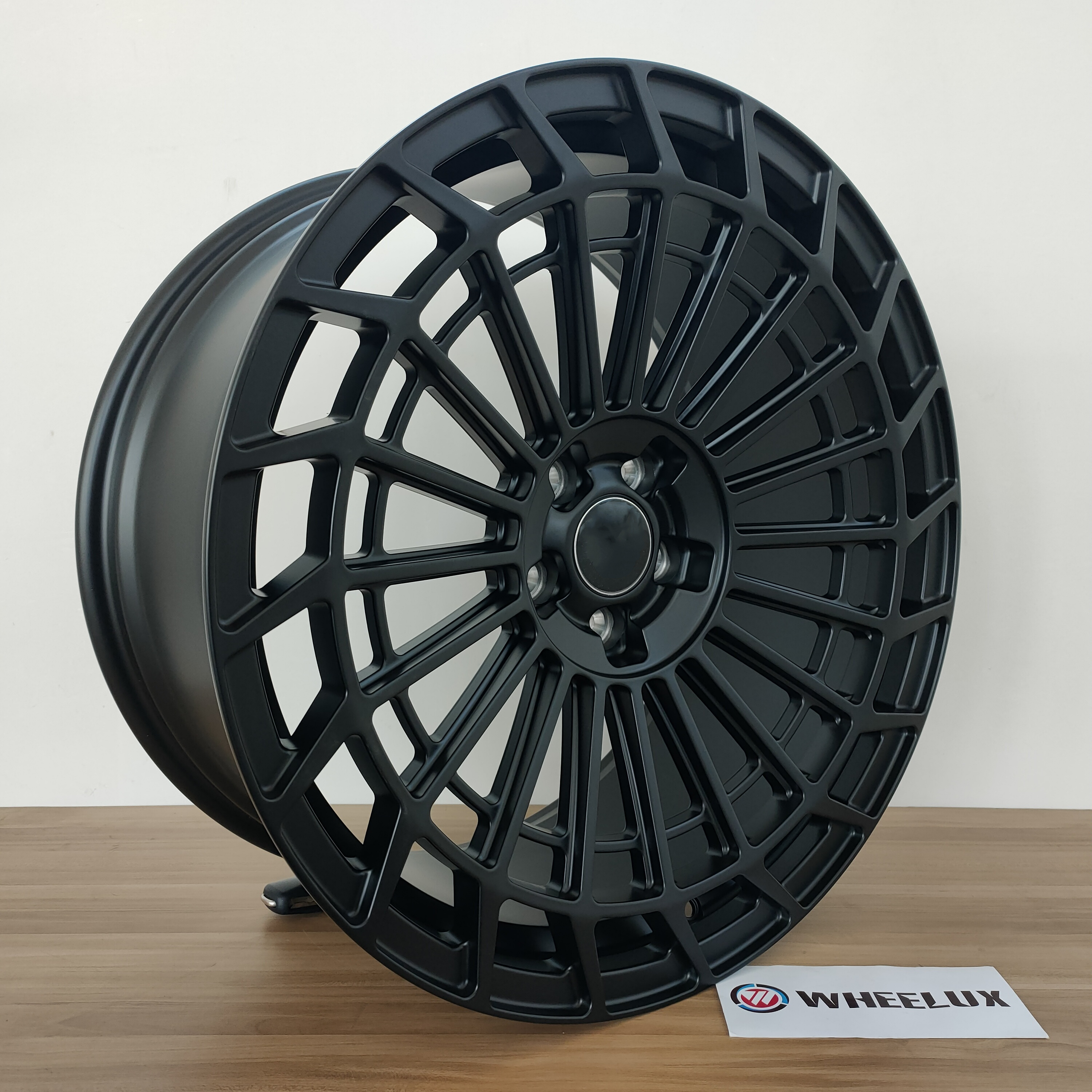 wheelux 20 inches Multi Spoke Lip Gloss Flower Black Alloy Staggered-Wheels 5x120 Car Rims for bmw 4 5 6 7 series