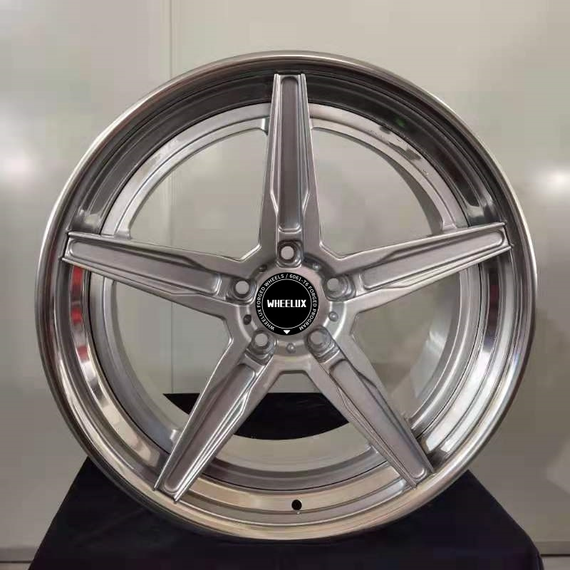 high strength polished gold silver  2piece forged wheel rims alloy passenger car wheels rims