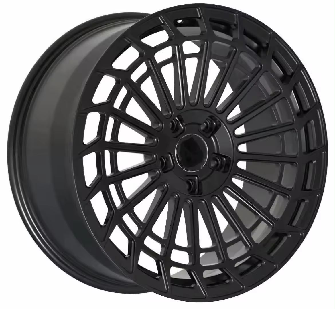 wheelux 20 inches Multi Spoke Lip Gloss Flower Black Alloy Staggered-Wheels 5x120 Car Rims for bmw 4 5 6 7 series