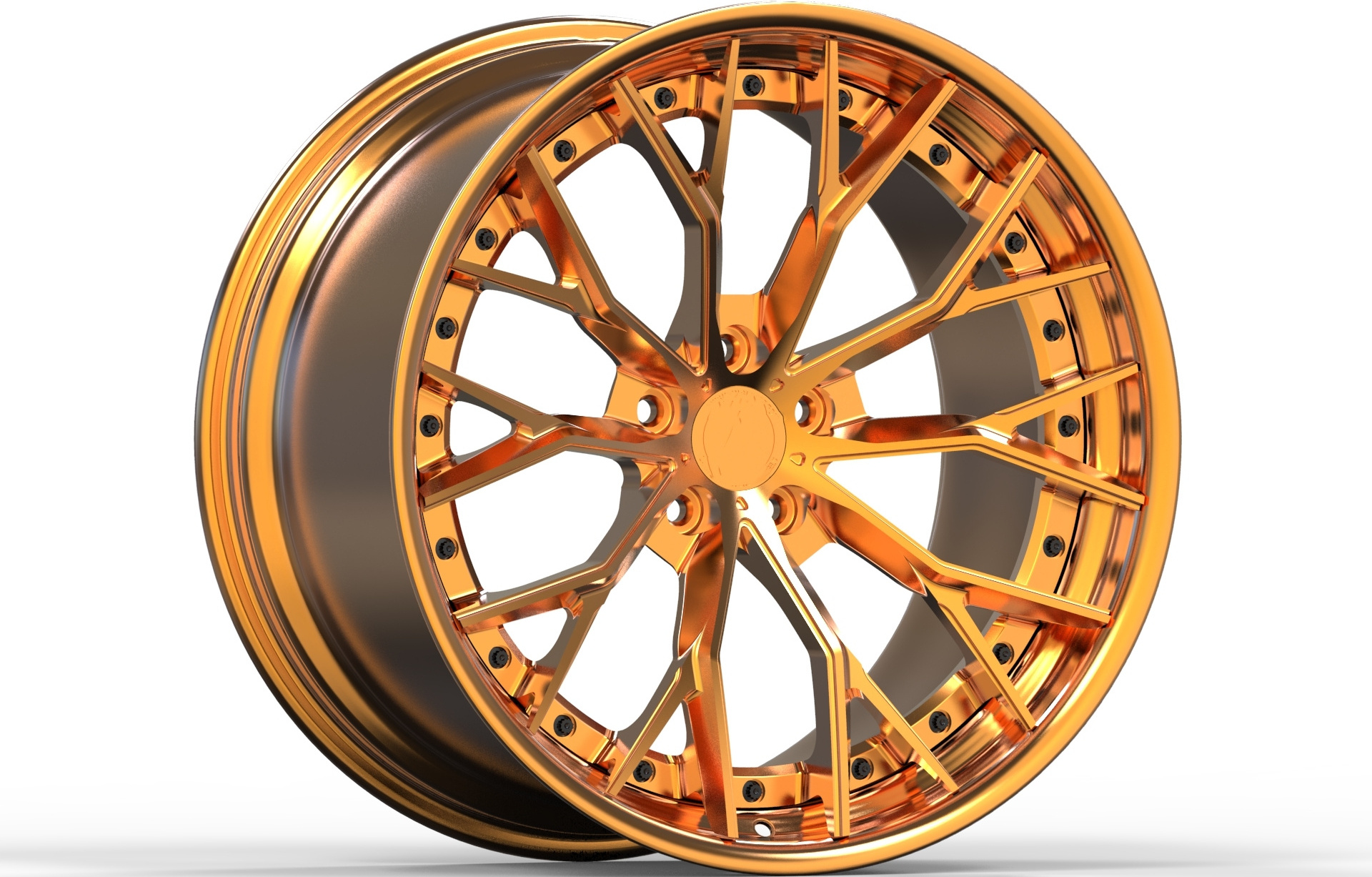 Wheelux Orange 5x114.3 Wheels 18 19 20 Deep Dish 5 spoke Gold Rim Chrome Lip Forged for Maserati Ghibli 2017