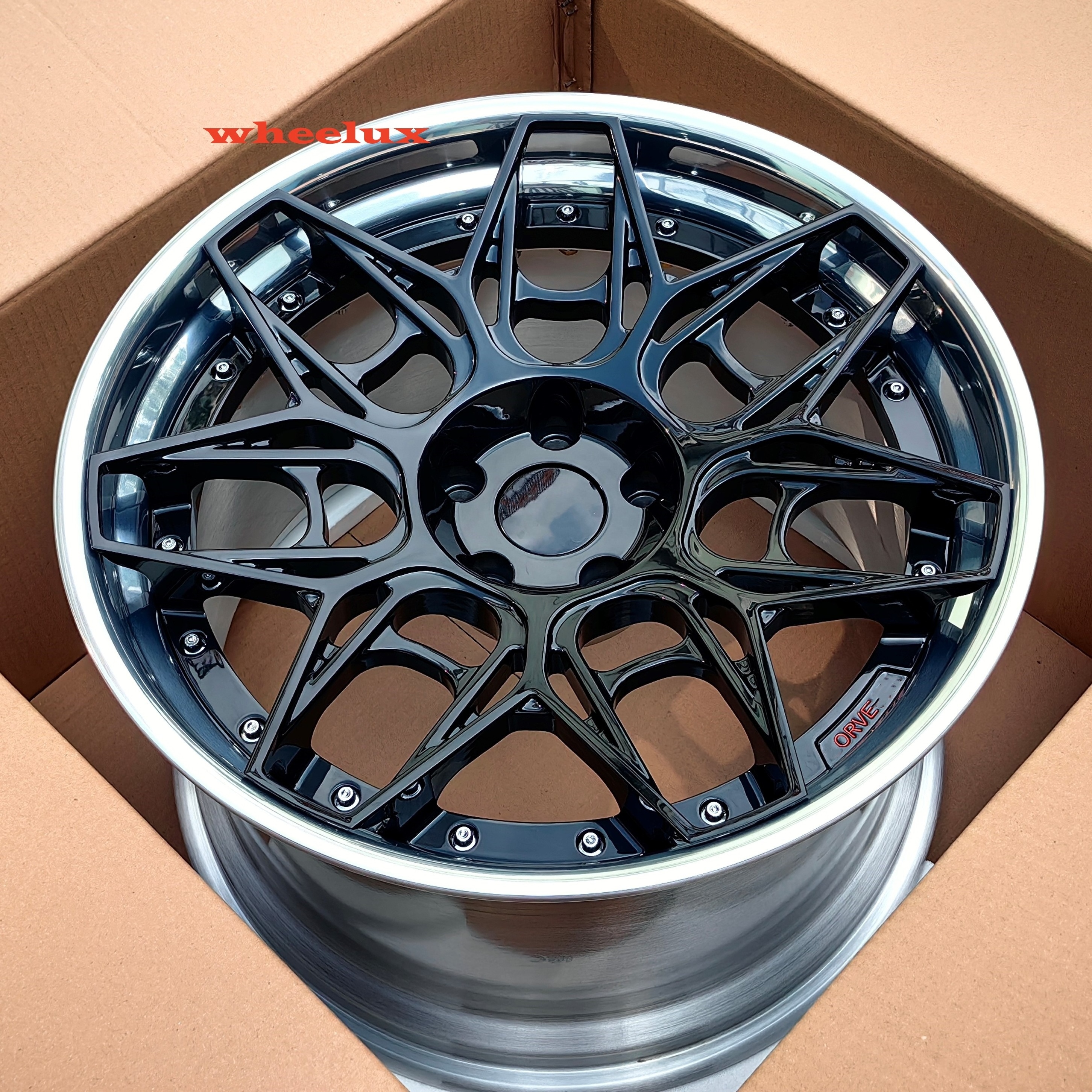 Aluminum  5 Hole 2-piece Structure Passenger Car Alloy Wheel Rim 19inch Concave Wheels For  Corvette C8 C7 ZR1 Z06 C6 C5 rims