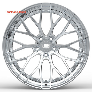 custom 2 piece chrome wheel rim 5x114.3 5x120 5x130 for corvette C8 18 19 20 21 22 24 26 28 inch