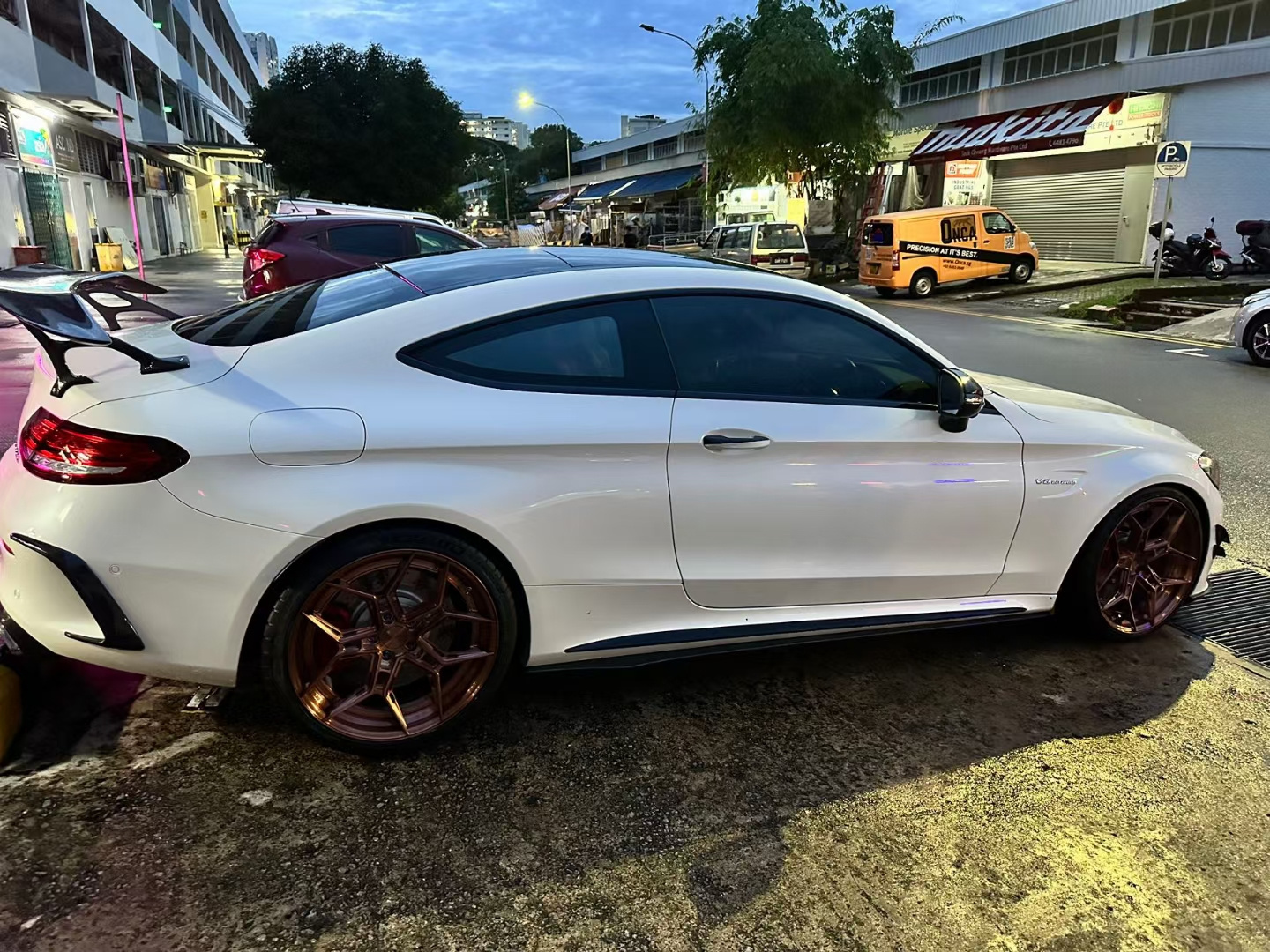 Wheelux T6061 T6 2 piece forged brushed rose gold wheels rims 18 19 20 21 22 Inch for Mercedes Benz AMG GTS C43 C63 C63s