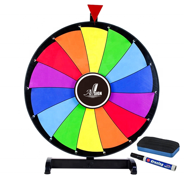 Factory Directly Supply  Custom Logo Mental Frame Foam Board Tabletop Lucky Spin Prize Wheel