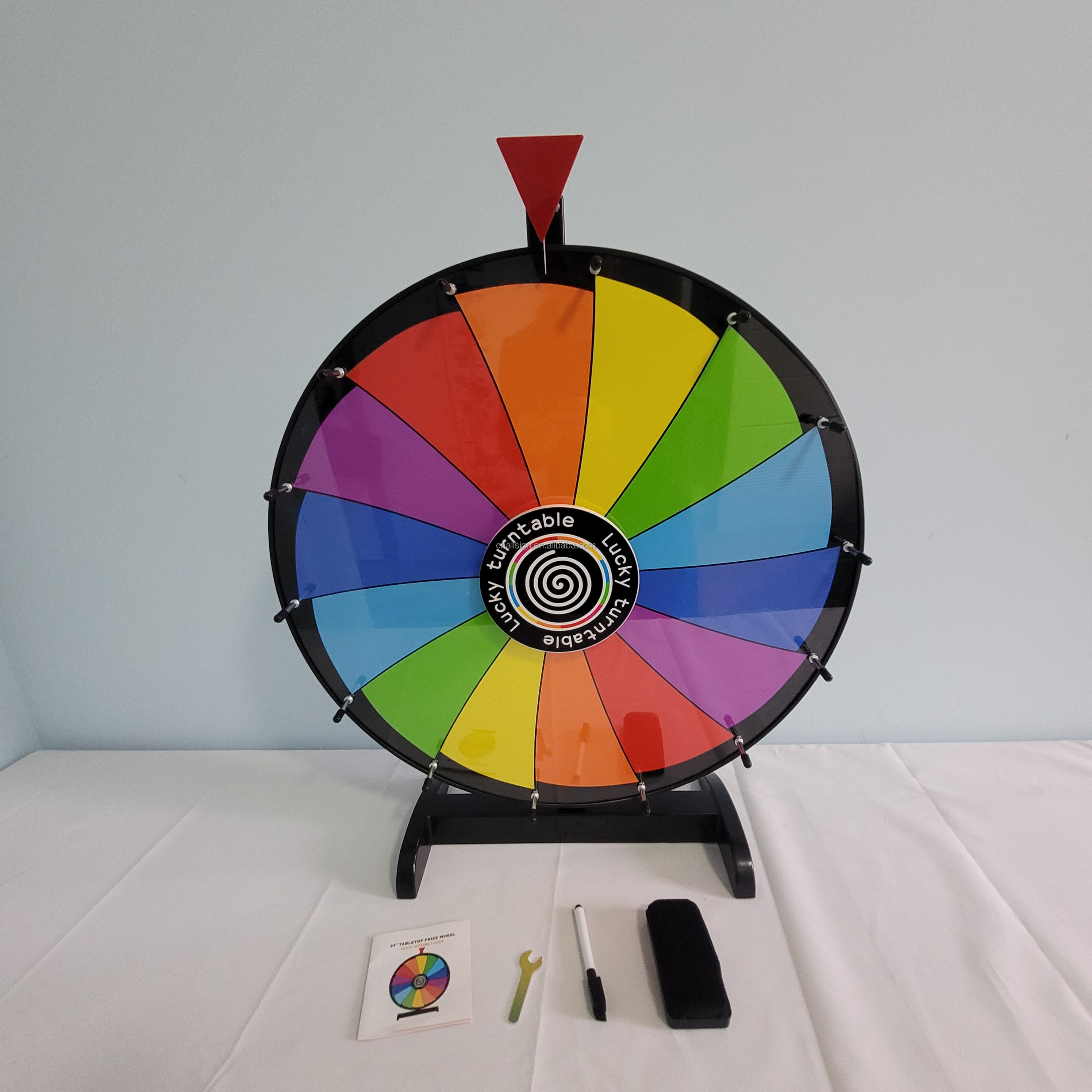 30cm 45cm 60cm mini table top spining prize wheel for tradeshow