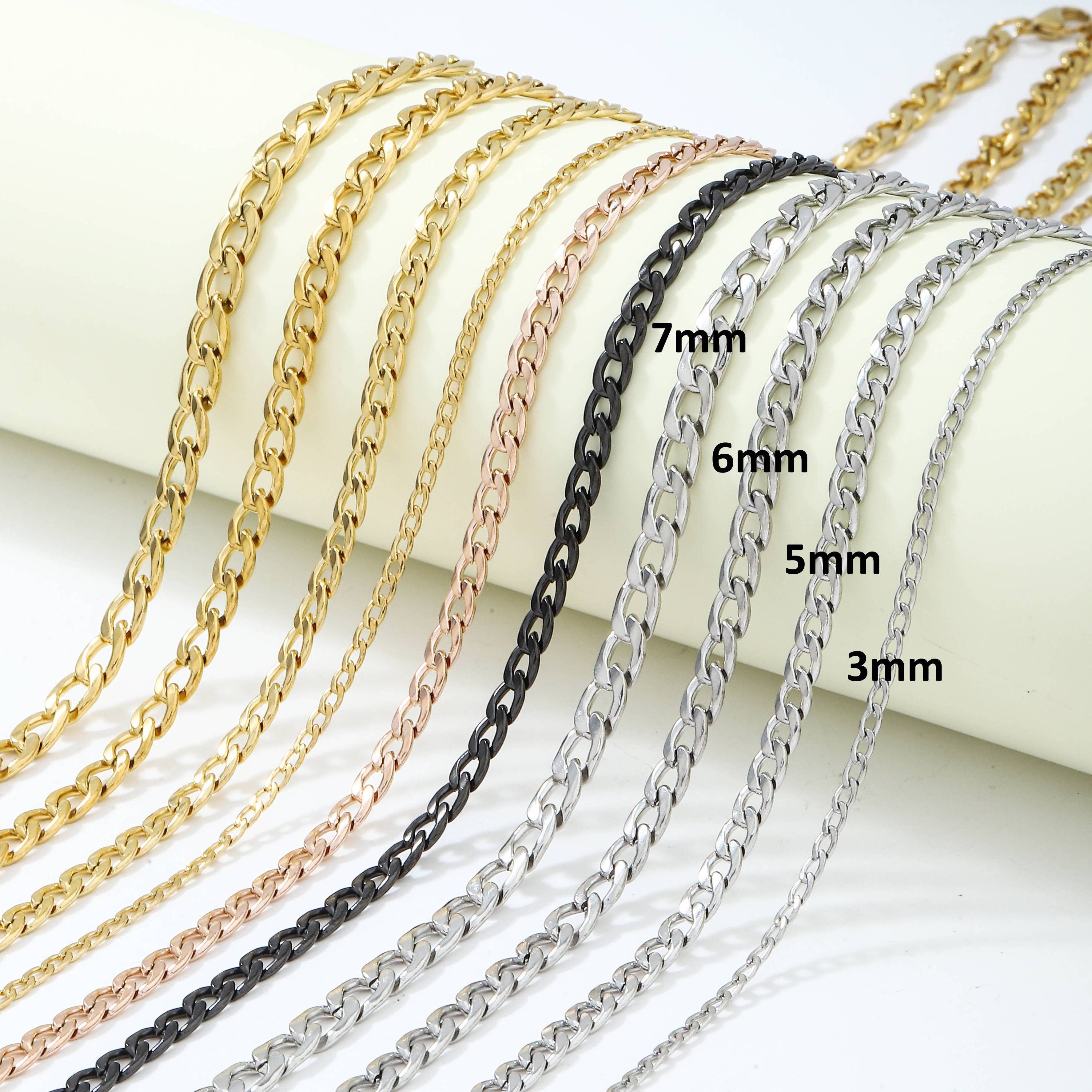 Ruigang Customized 0.9/1.2/1.5/2.0/2.4/3mm Supplier Snake Chain Necklace Bulk Stainless Steel Chains Wholesale Round Snake Chain