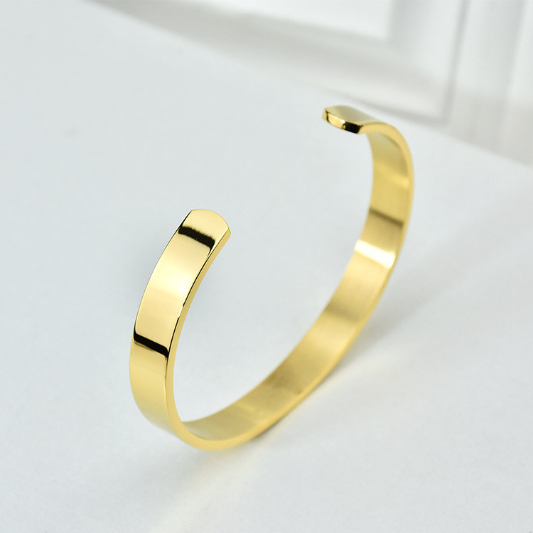 316l stainless steel bracelet adjustable bangle 14k 18k saudi gold slave bangle bracelet jewelry wholesale