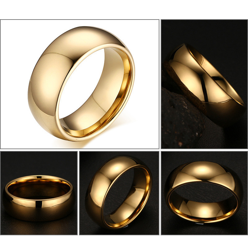 Classic Men Rings Real Tungsten Male Wedding Jewelry Hand Polished High Quality Rose Gold/ Silver Color