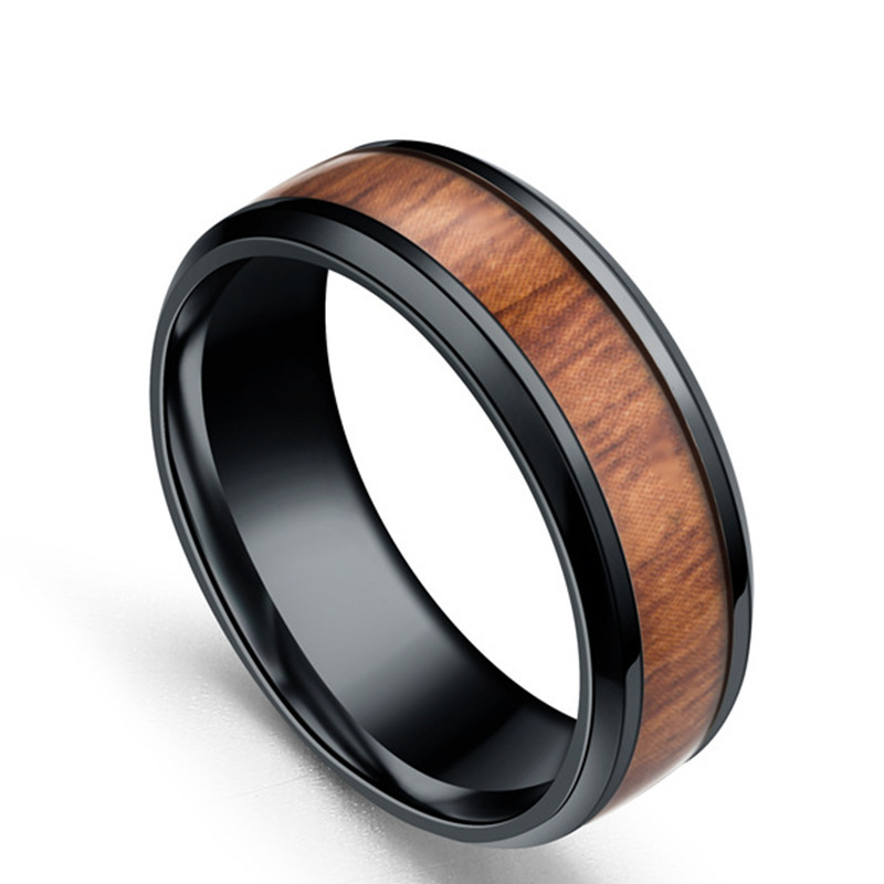 Brand new men jewelry fashion real tungsten carbide simulated wood grain rings for men party rings