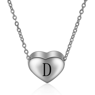 Letter Stainless Steel 26 Alphabet Heart Charm Pendant Initial Necklace for women Child Kids Girl Jewelry