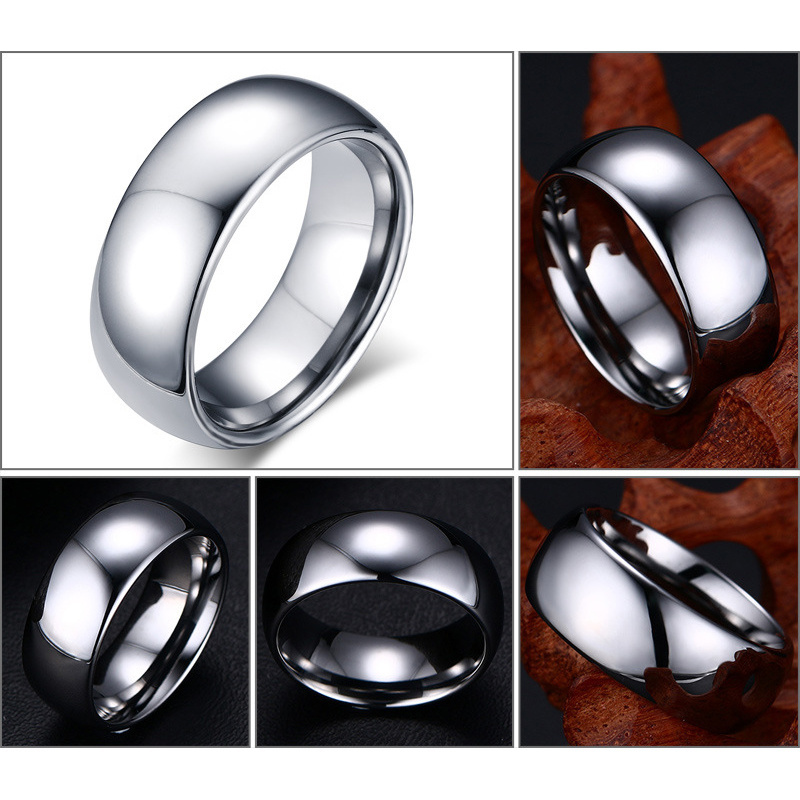 Classic Men Rings Real Tungsten Male Wedding Jewelry Hand Polished High Quality Rose Gold/ Silver Color