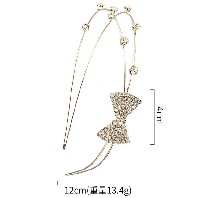 Ruigang Luxury Temperament Women's Hair Accessories With Bows Full Of Diamond Metal Headband