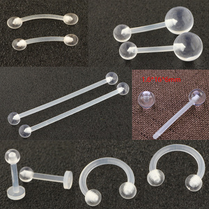 fashion cool acrylic transparent belly eyebrow tongue barbell nose ring body piercing kit