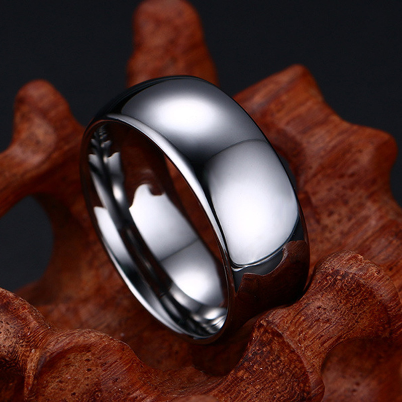 Classic Men Rings Real Tungsten Male Wedding Jewelry Hand Polished High Quality Rose Gold/ Silver Color