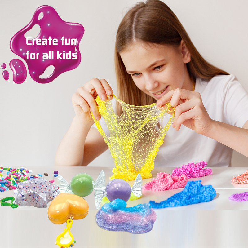 Clay Fluffy Slime Color cloud Puff Slime Non-toxic Stress Relief Toy kids children diy bottle non toxic gift slime