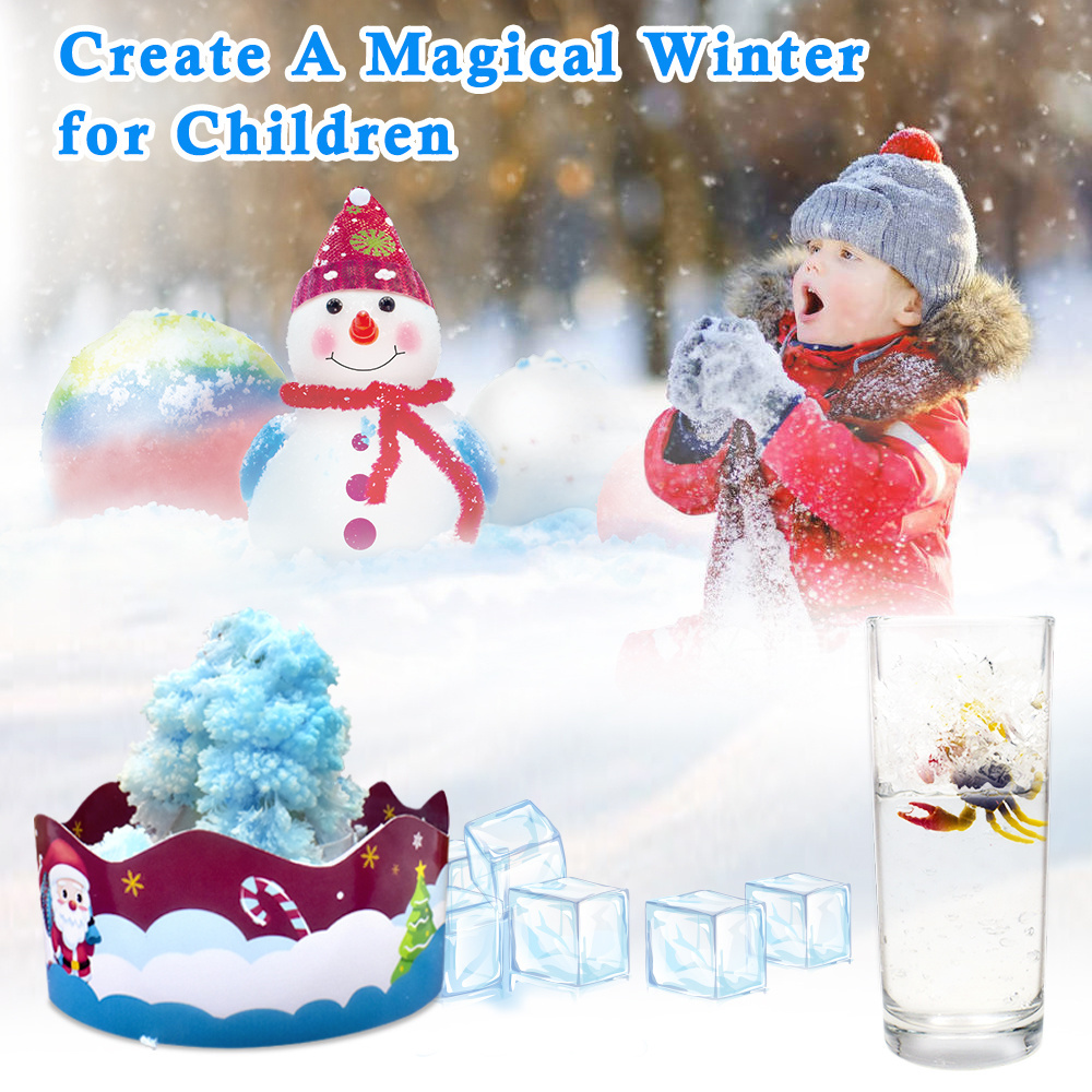 Perfect Craft-Snow Powder Winter Decoration Artificial Instant Snow Powder Improving Hands-on Abilities Safety Toys for Kids