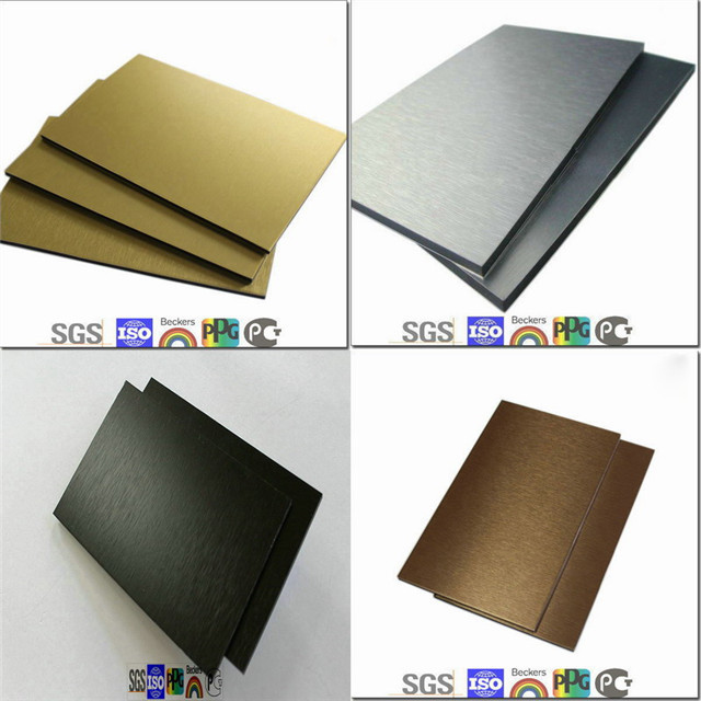 aluminum composite panel 8 mm brushed gold Dibond