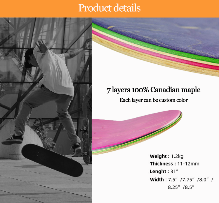 cheap custom blank skateboard deck wholesale canadian maple blank skateboard decks