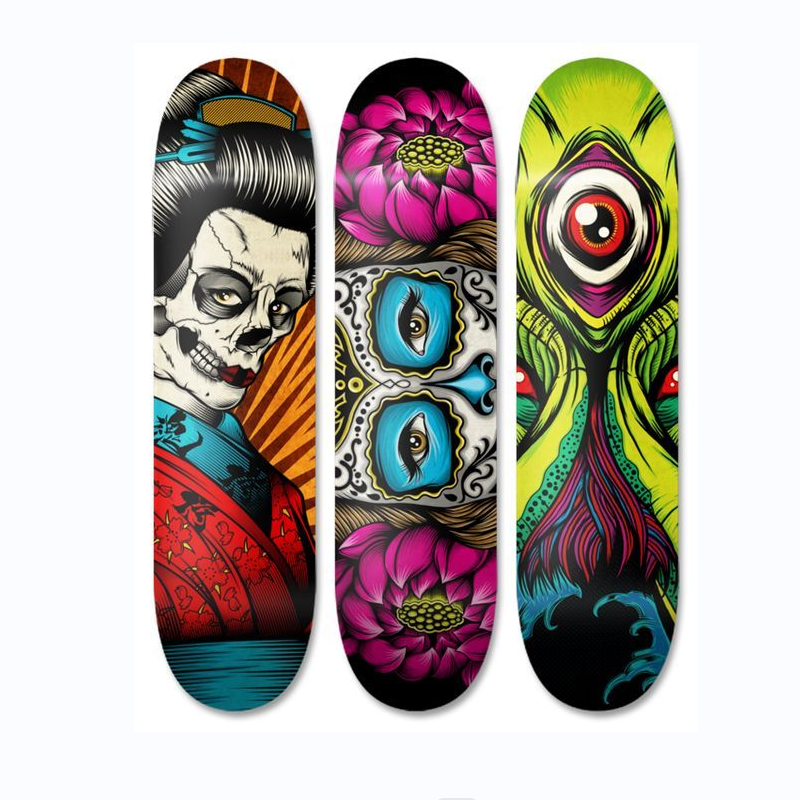 china wholesale cheap custom print canadian maple wood pro deck blank skateboard skate decks custom skateboard decks