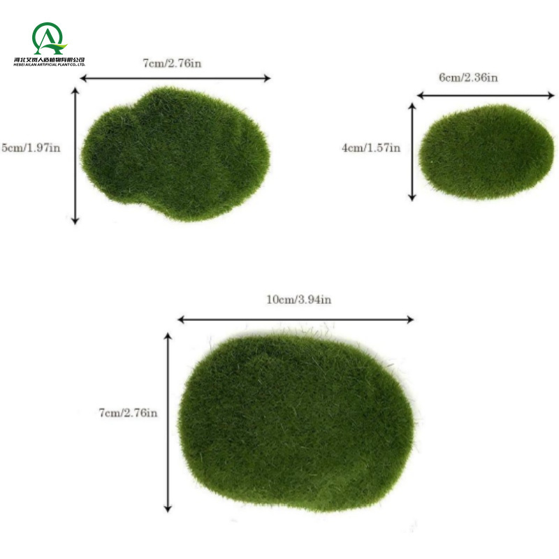 Artificial Moss Rocks Decorative Faux Green Moss Covered Stones for Home Garden Lawn Patio Decoration