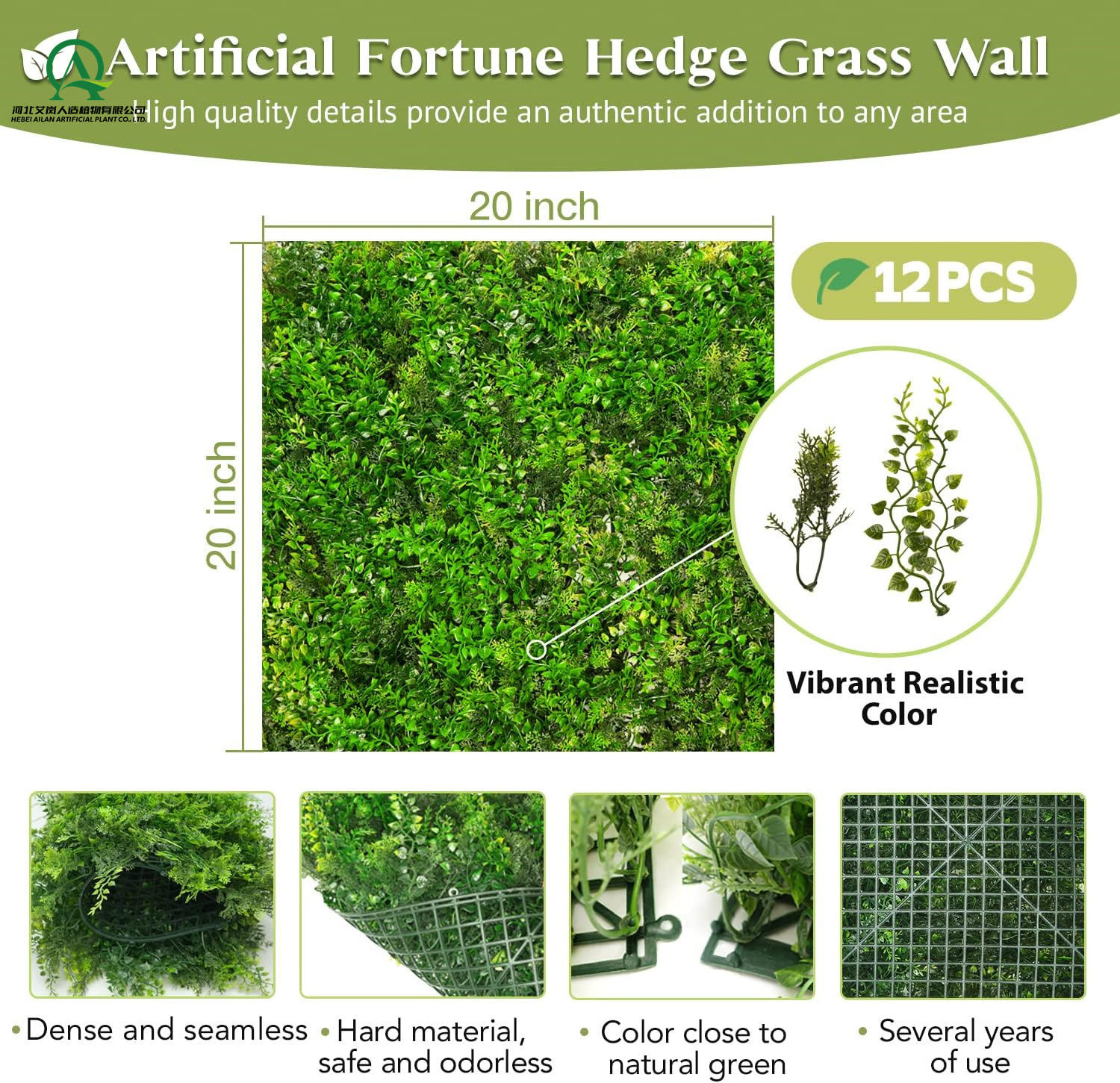 Artificial Hedge Grass Wall 20