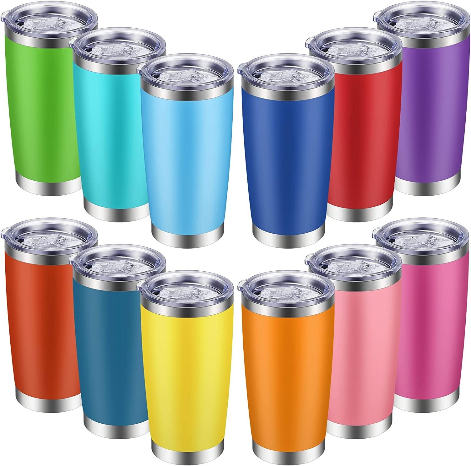 2024 Best Top Seller Double Wall Vacuum Insulated 20oz Stainless Steel Tumbler Travel Mugs With Magnetic Lids