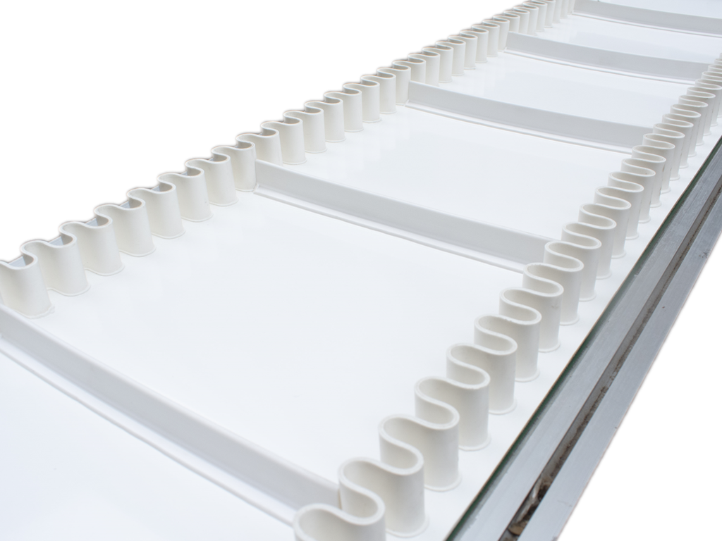 Annilte White PVC food grade sidewall conveyor belt factory corrugated  side wall cleated conveyor belt