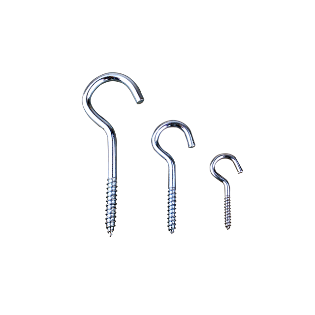 Stainless Steel 304 316 410  Zinc Plated Metal C hook screw Open Eye Screw hook carbon steel wood thread eye hook screw anbor