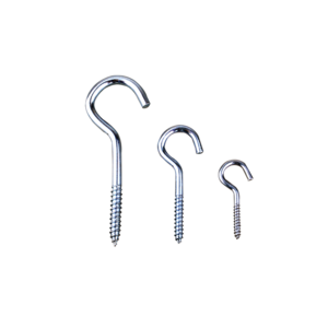 Stainless Steel 304 316 410  Zinc Plated Metal C hook screw Open Eye Screw hook carbon steel wood thread eye hook screw anbor