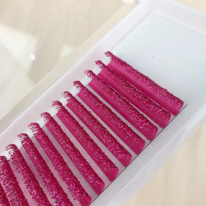 glitter lash trays private label hair extension packaging colored lash extension decals 8-25mm customize colors packaging trays