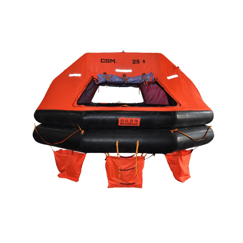 SOLAS approval EC MED CCS IMO MSC 10 20 25 person  Davit-launched type serf inflating Inflatable rubber life raft for marine