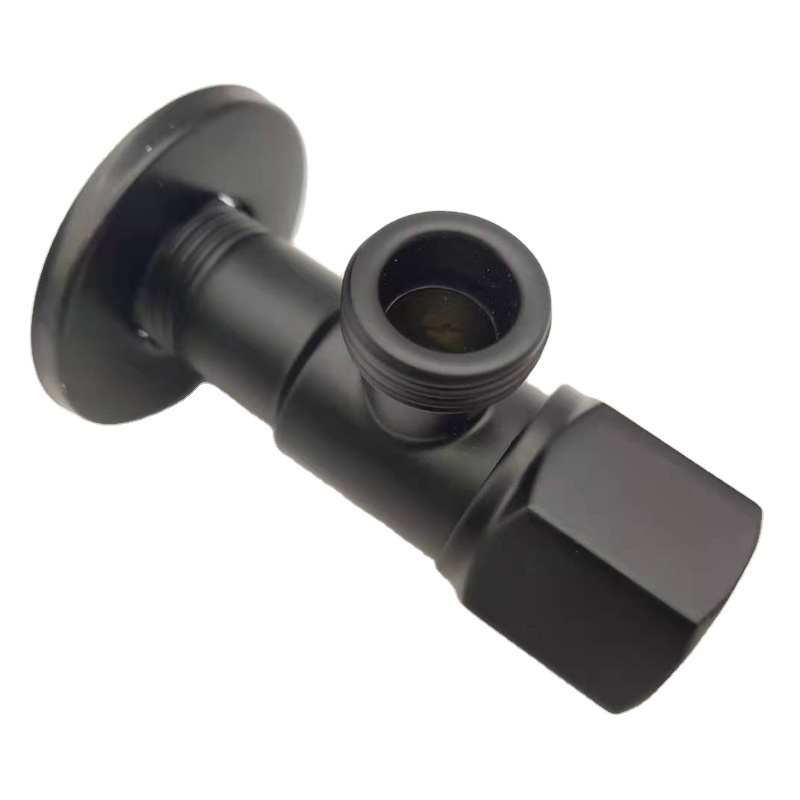 Black  painted 201 stainless straight angle valve with stainless handle