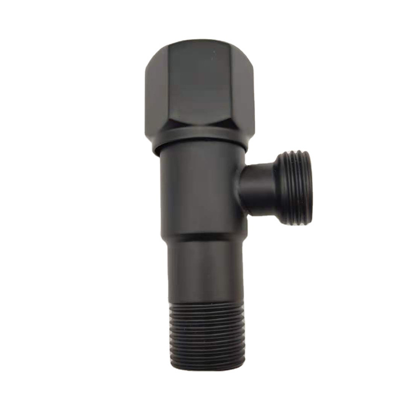 Black  painted 201 stainless straight angle valve with stainless handle