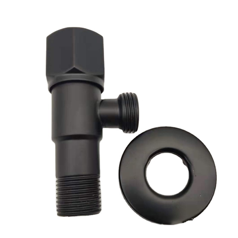 Black  painted 201 stainless straight angle valve with stainless handle