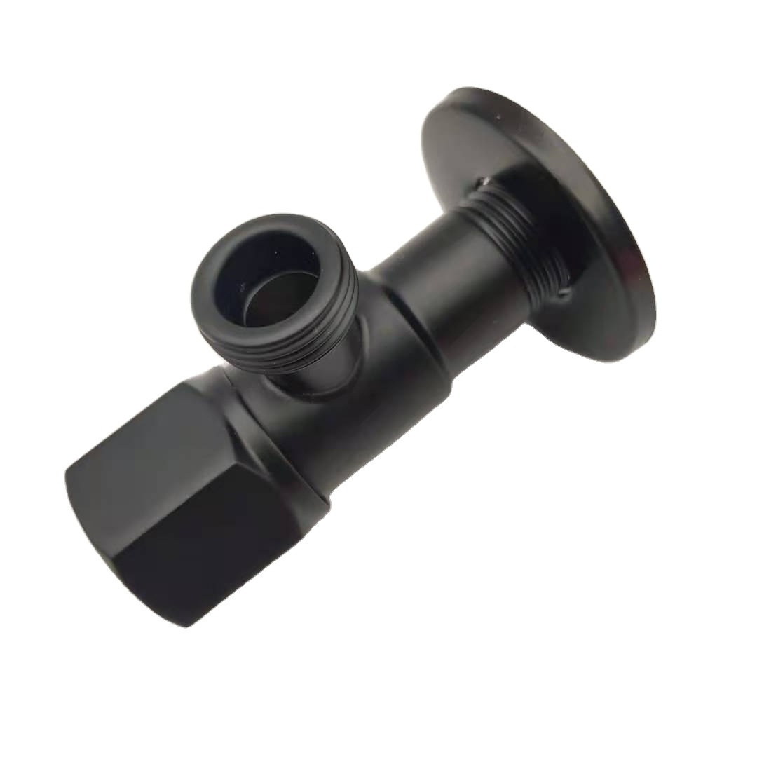 Black  painted 201 stainless straight angle valve with stainless handle