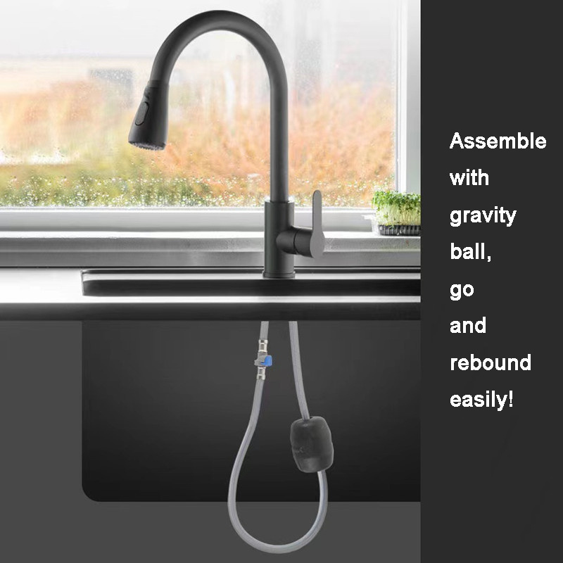 Sink washbasin black rotatable faucet 304 stainless steel grifo de cocina mixer water double modes kitchen faucet pull-out