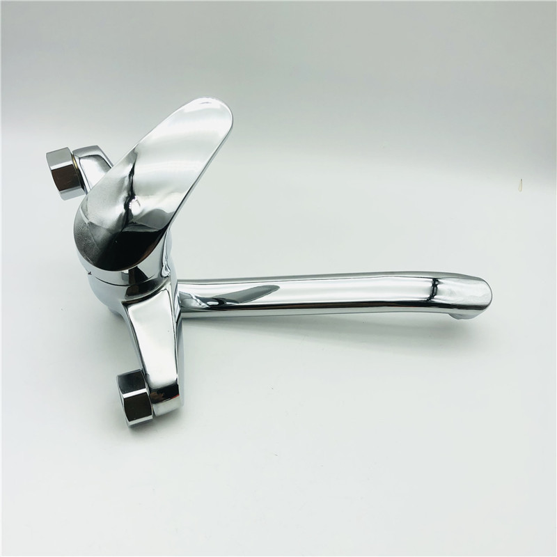 Custom 180 degree rotatable wall mounted grifo para cocina long neck zinc alloy kitchen sink wall mixer taps faucet