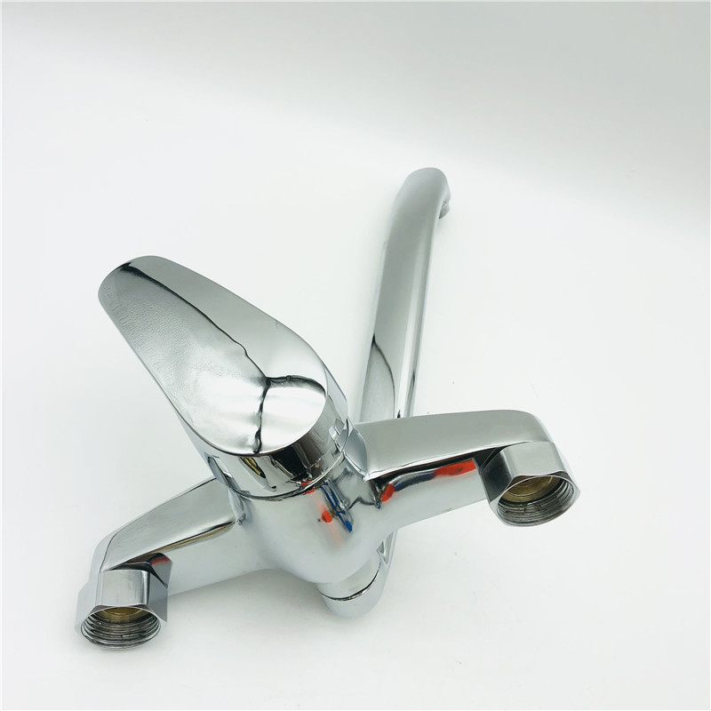 Custom 180 degree rotatable wall mounted grifo para cocina long neck zinc alloy kitchen sink wall mixer taps faucet