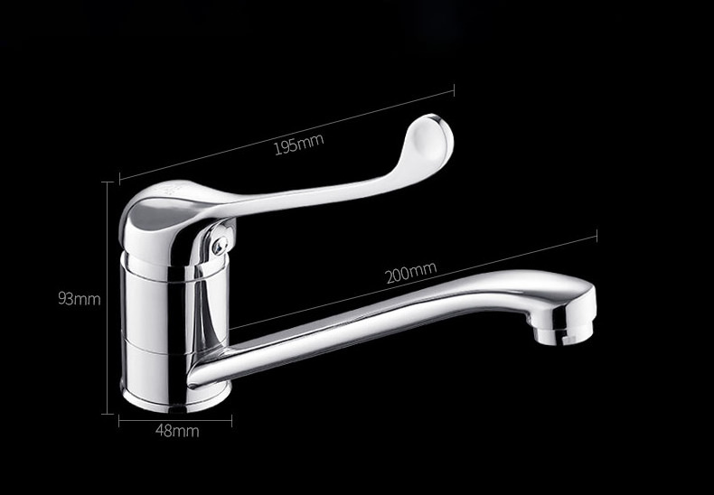 360 degree rotating long handle medical elbow open hospital bathroom sink faucets tap mixer kitchen sink faucet