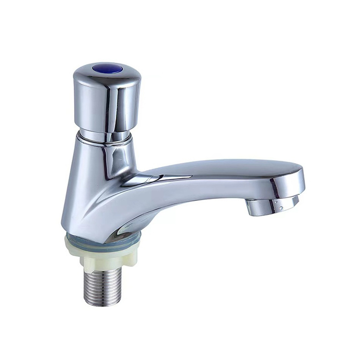 Time delay zinc material auto self close push button wash bathroom basin faucet